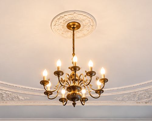 Heritage Ceiling Restoration & Chandelier Installation