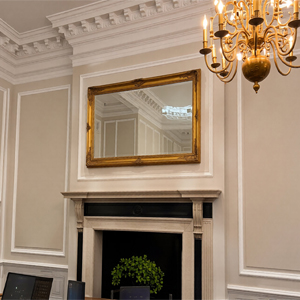 Before – fireplace wall