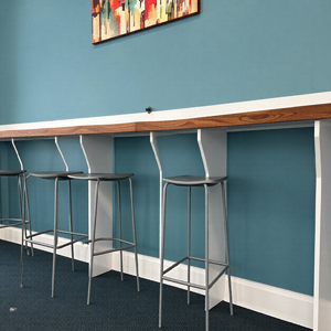 Completed seating area