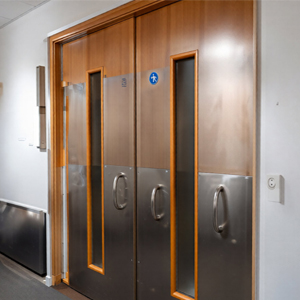 Protected service door